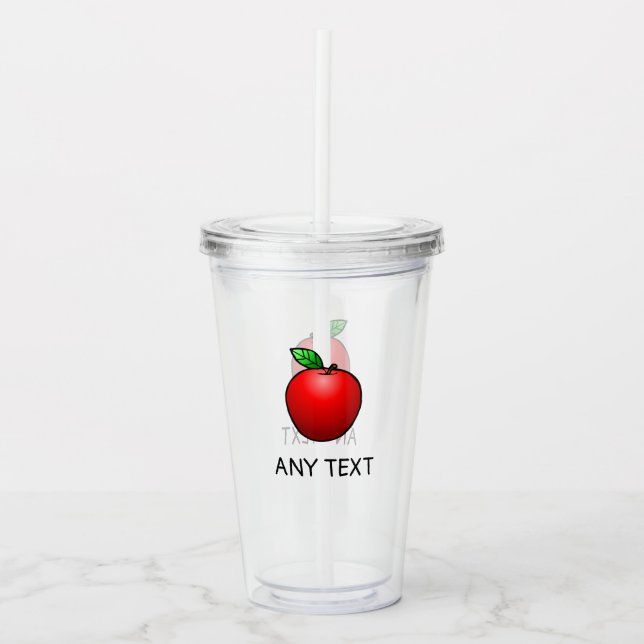 Vaso Acrílico Manzana Roja (Anverso)