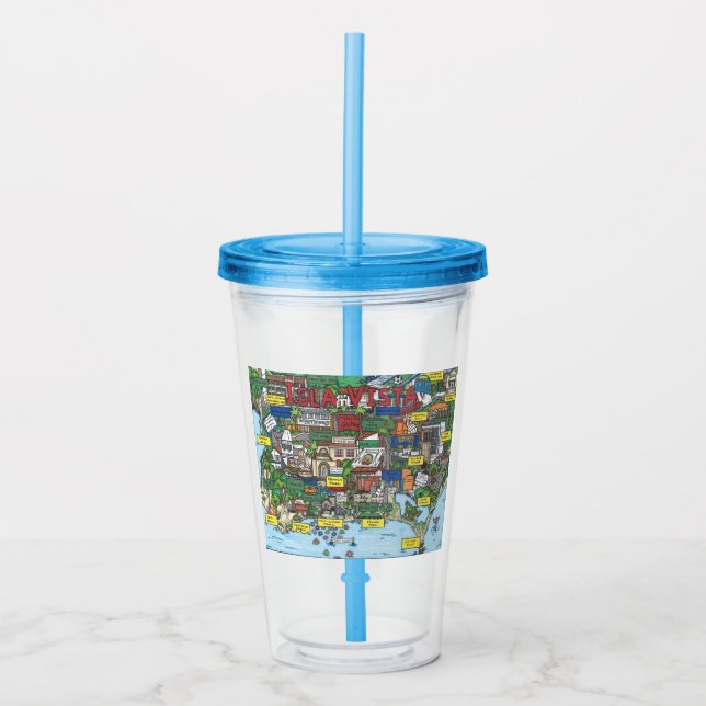 Vaso Acrílico Mapa de Isla Vista Tumbler acrílico (Anverso)