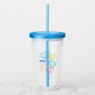 Vaso Acrílico Marcas de color de superchica y logotipo