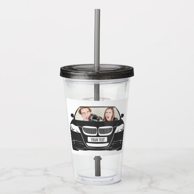 Vaso Acrílico Marco de auto fotográfico Personalizado divertido (Anverso)