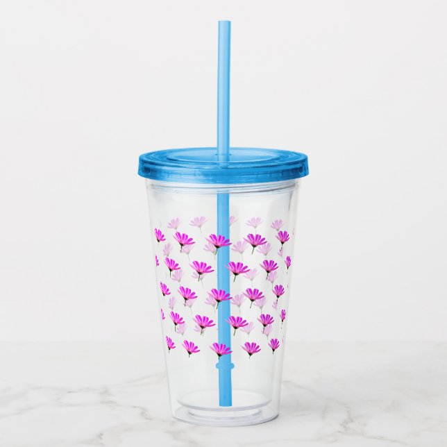 Vaso Acrílico Margarita Rosa (Anverso)