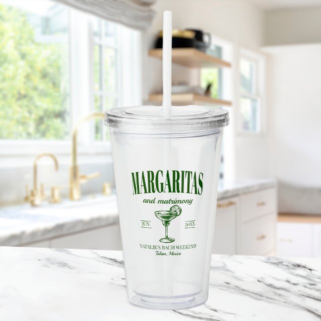 Vaso Acrílico Margaritas Y Bachelorette Personalizada De Matrimo (Subido por el creador)
