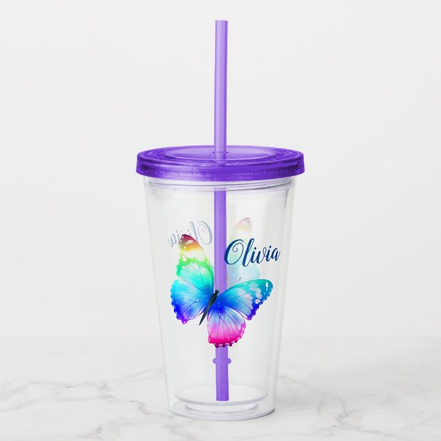 Vaso Acrílico Mariposa (Anverso)