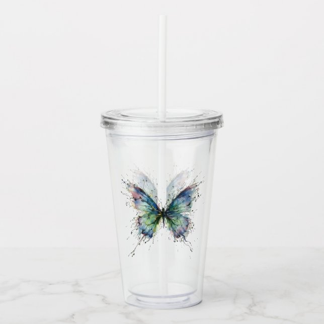 Vaso Acrílico Mariposa (Anverso)
