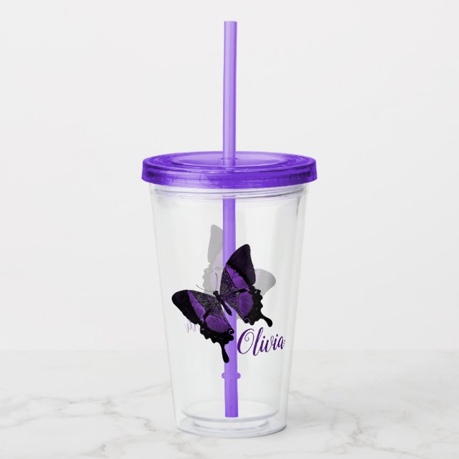 Vaso Acrílico Mariposa (Anverso)