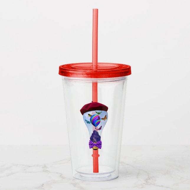 Vaso Acrílico Mariposa (Anverso)