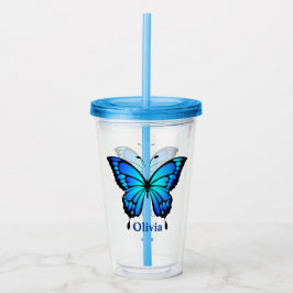 Vaso Acrílico Mariposa