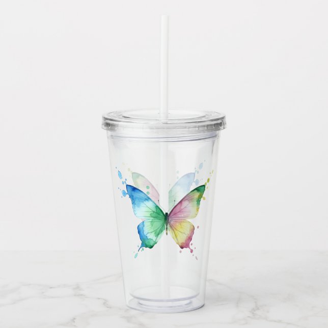 Vaso Acrílico Mariposa (Anverso)