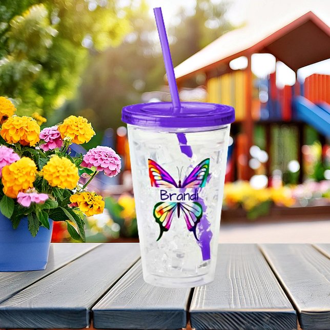 Vaso Acrílico Mariposa acuarela personalizada (Subido por el creador)