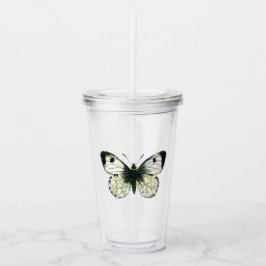 Vaso Acrílico Mariposa blanca