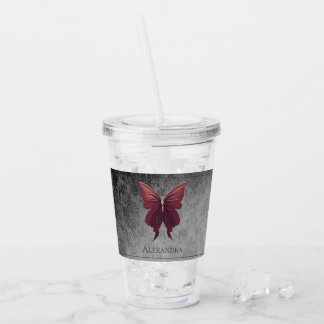 Vaso Acrílico Mariposa de Jeweld Rojo