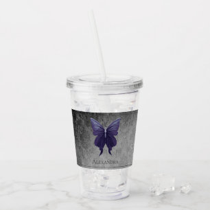 Vaso Acrílico Mariposa gaseada morada