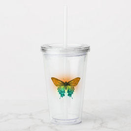 Vaso Acrílico Mariposa iridiscente