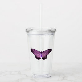 Vaso Acrílico Mariposa Morada Irisada