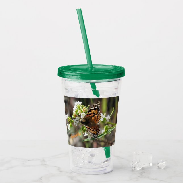 Vaso Acrílico Mariposa personalizada