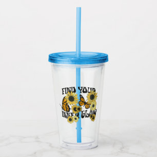 Vaso Acrílico Mariposa vintage Buscar el brillo interno
