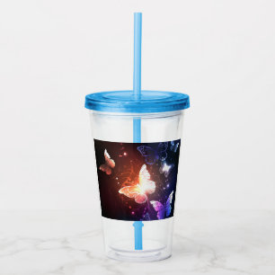 Vaso Acrílico Mariposas nocturnas brillantes