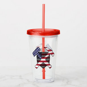 Vaso Acrílico Martillo de rock geólogo con bandera estadounidens