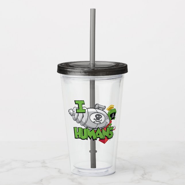 Vaso Acrílico MARVIN THE MARTIAN™ I Laser Humans (Anverso)