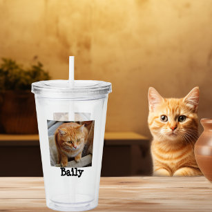 Vaso Acrílico Mascota personalizado foto de perro gato regalo pe