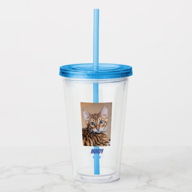 Vaso Acrílico Mascota personalizado Foto de perro gato regalo pe (Anverso)