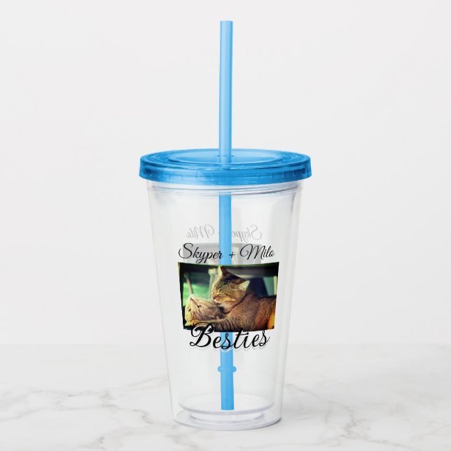 Vaso Acrílico Mascotas amigos bestias agregar nombre mascota fot (Anverso)