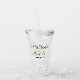 Vaso Acrílico Matrona personalizada del purpurina del oro del