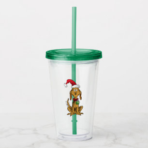 Vaso Acrílico Max el perro con sombrero de Santa