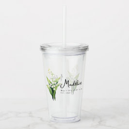 Vaso Acrílico May Birth Month Flower Lily Personalizada