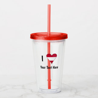 Vaso Acrílico Me encanta (Corazón de bandera austriaca) Personal