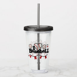 Vaso Acrílico Me encanta el béisbol