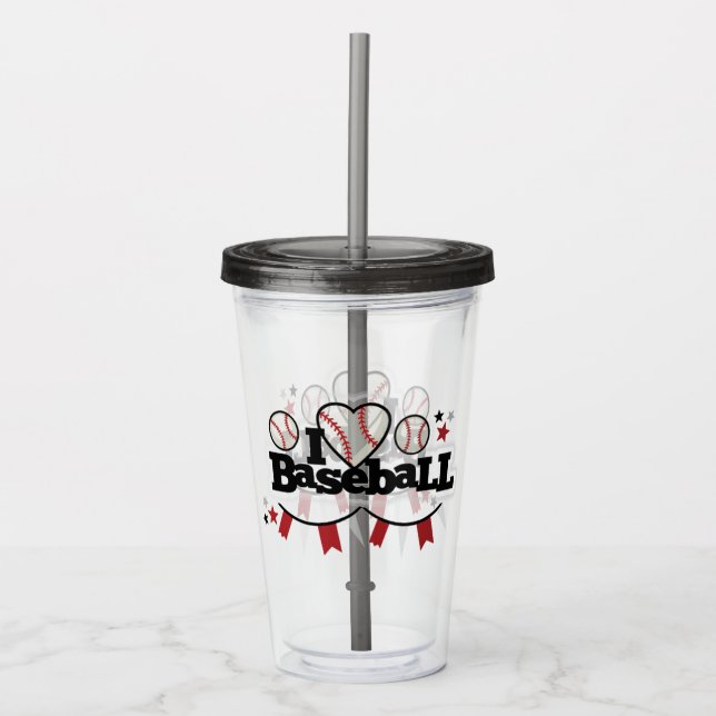 Vaso Acrílico Me encanta el béisbol (Anverso)