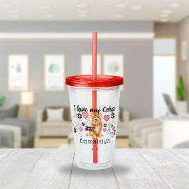 Vaso Acrílico Me Encanto De Las Impresiones De Paw De Perro Corg