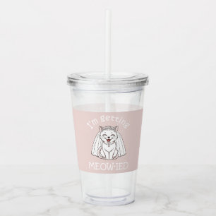 Vaso Acrílico ¡Me estoy casando con un gato!
