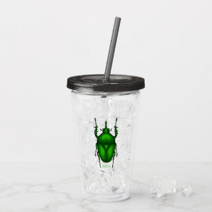 Vaso Acrílico Mecynorhina torquata personalizado ilustracion