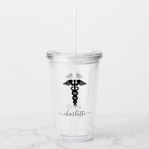 Vaso Acrílico Médica de enfermería personalizado Caduceus Sím