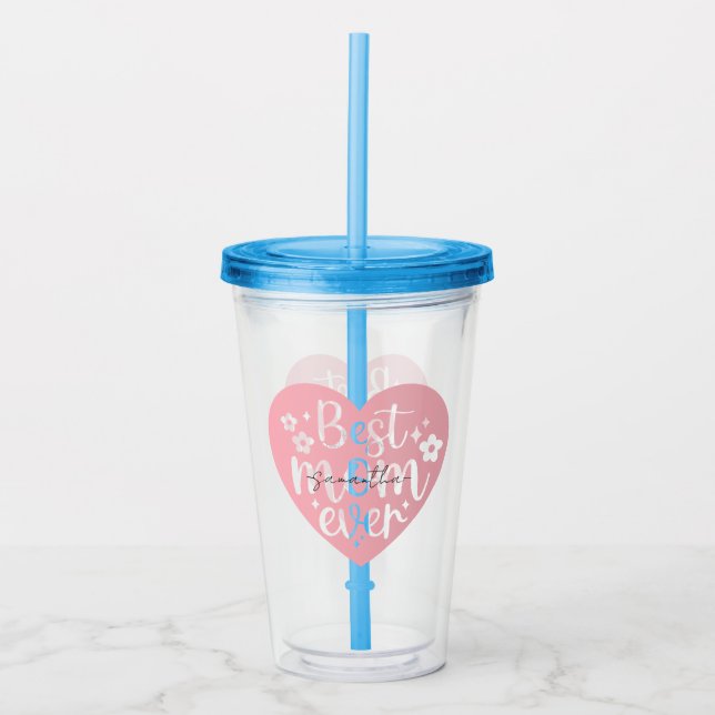Vaso Acrílico Mejor Mamá del Corazón de Ever (Anverso)