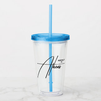 Vaso Acrílico Mentalmente en Atenas Grecia Viaje Mediterráneo