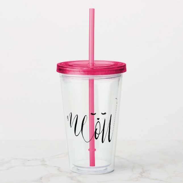 Vaso Acrílico Meow Cat (Anverso)