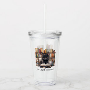 Vaso Acrílico Meow Es El Momento De Golpear Los Libros