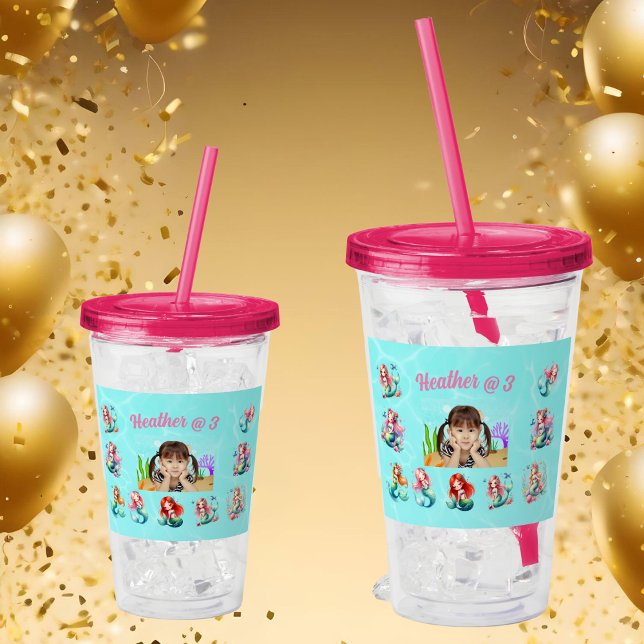 Vaso Acrílico Mermaids Favor de cumpleaños de Tumbler acrílico (Subido por el creador)