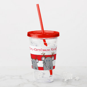 Vaso Acrílico Merry Christmouse