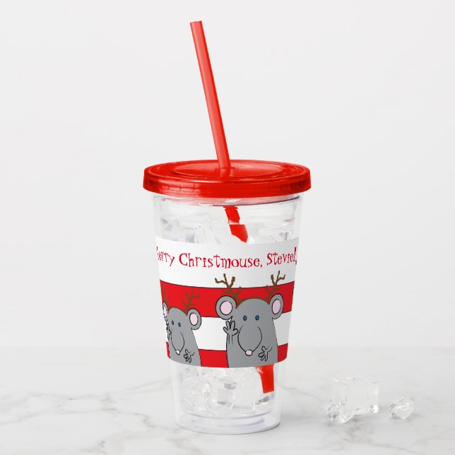 Vaso Acrílico Merry Christmouse (Anverso (hielo))