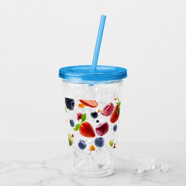 Vaso Acrílico Mezcla de frutas (Reverso (hielo))
