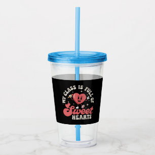 Vaso Acrílico Mi clase está llena de corazones Teacher Valentine