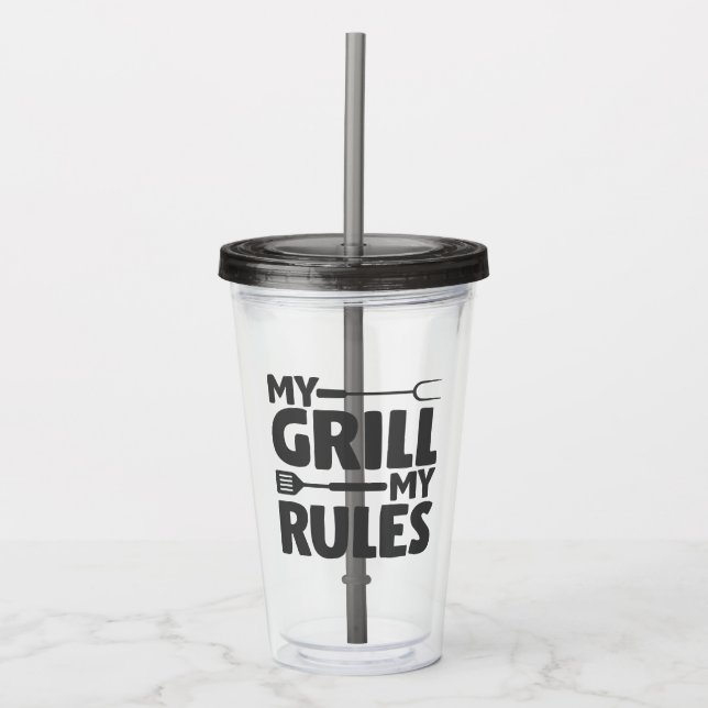 Vaso Acrílico Mi Grill Mis Reglas (Anverso)