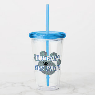 Vaso Acrílico Mi jefe tiene arañazos de Tumbler acrílico