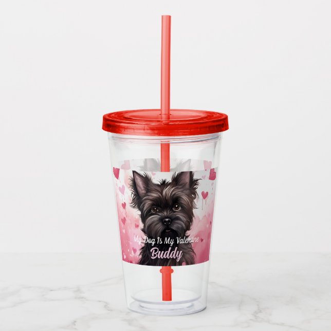 Vaso Acrílico Mi Perro Affenpinscher Es Mi Valentín Personalizad (Anverso)