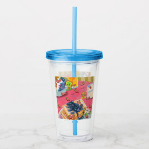 Vaso Acrílico Mikitiez yogur de fresa hamburguesa bandera de EE.