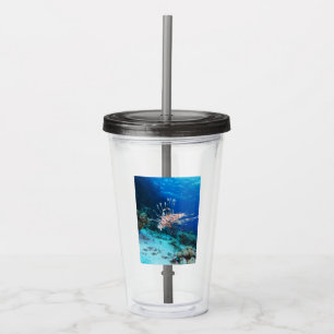 Vaso Acrílico Millas de Lionfish o Pterois, peces de arrecifes o